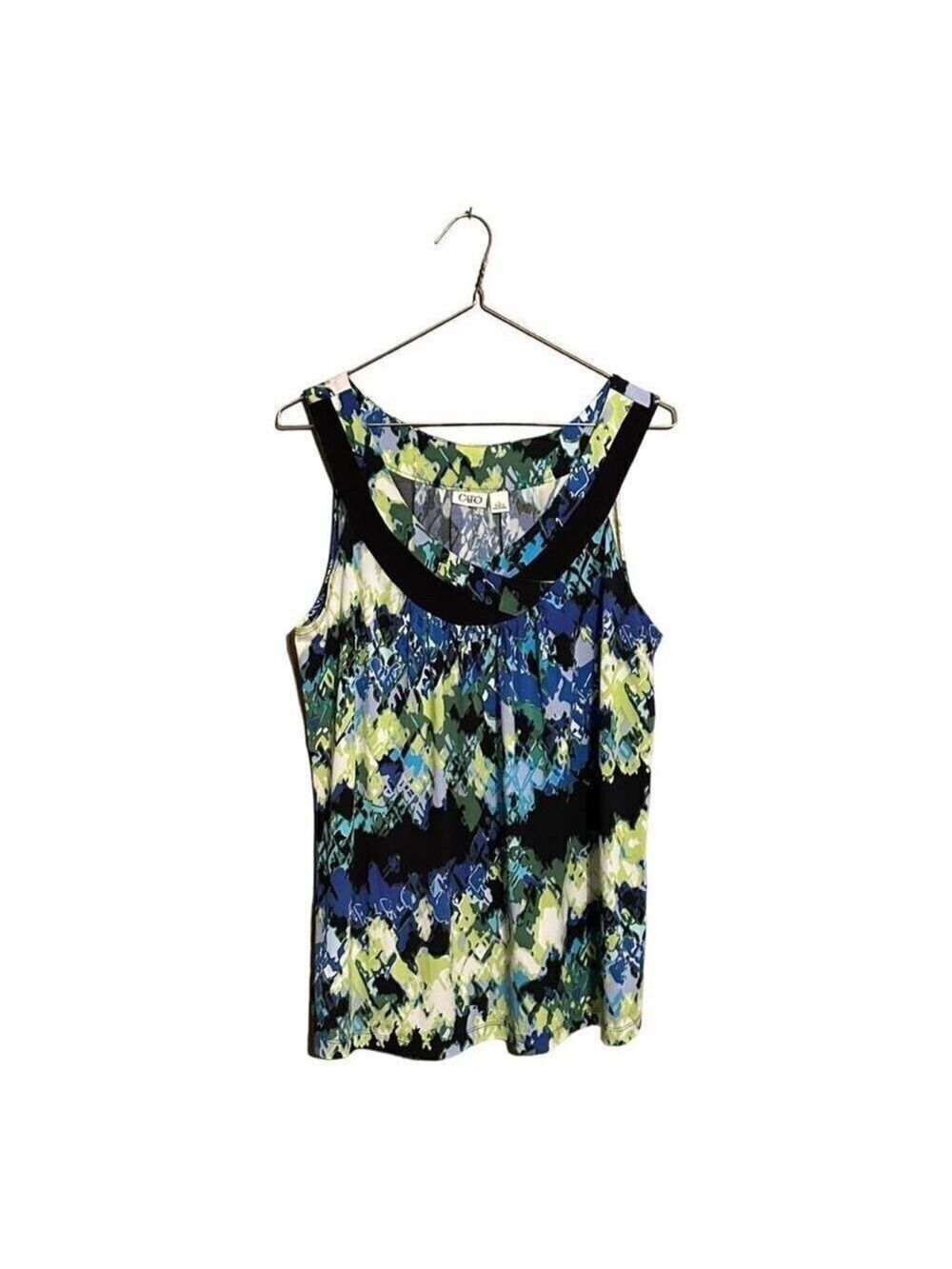 Cato Women's Multicolor Abstract Print Sleeveless Blouse Size Large